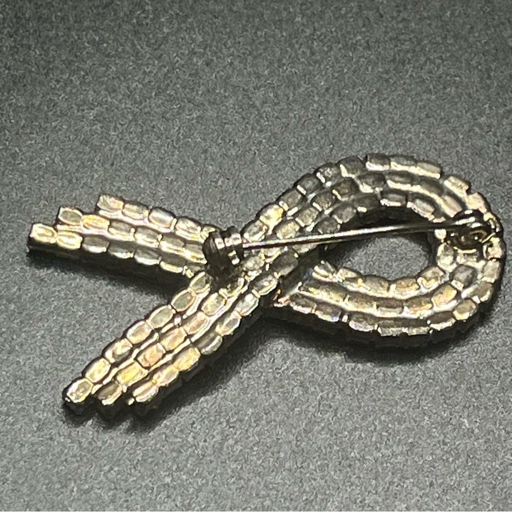 Pink Rhinestone Ribbon Brooch Breast Cancer Awareness - Picture 2 of 4